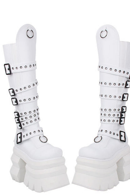 Hohe Punk-Plateau-Stiefel