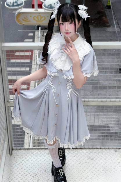 Angelcore Lace Cape Dress