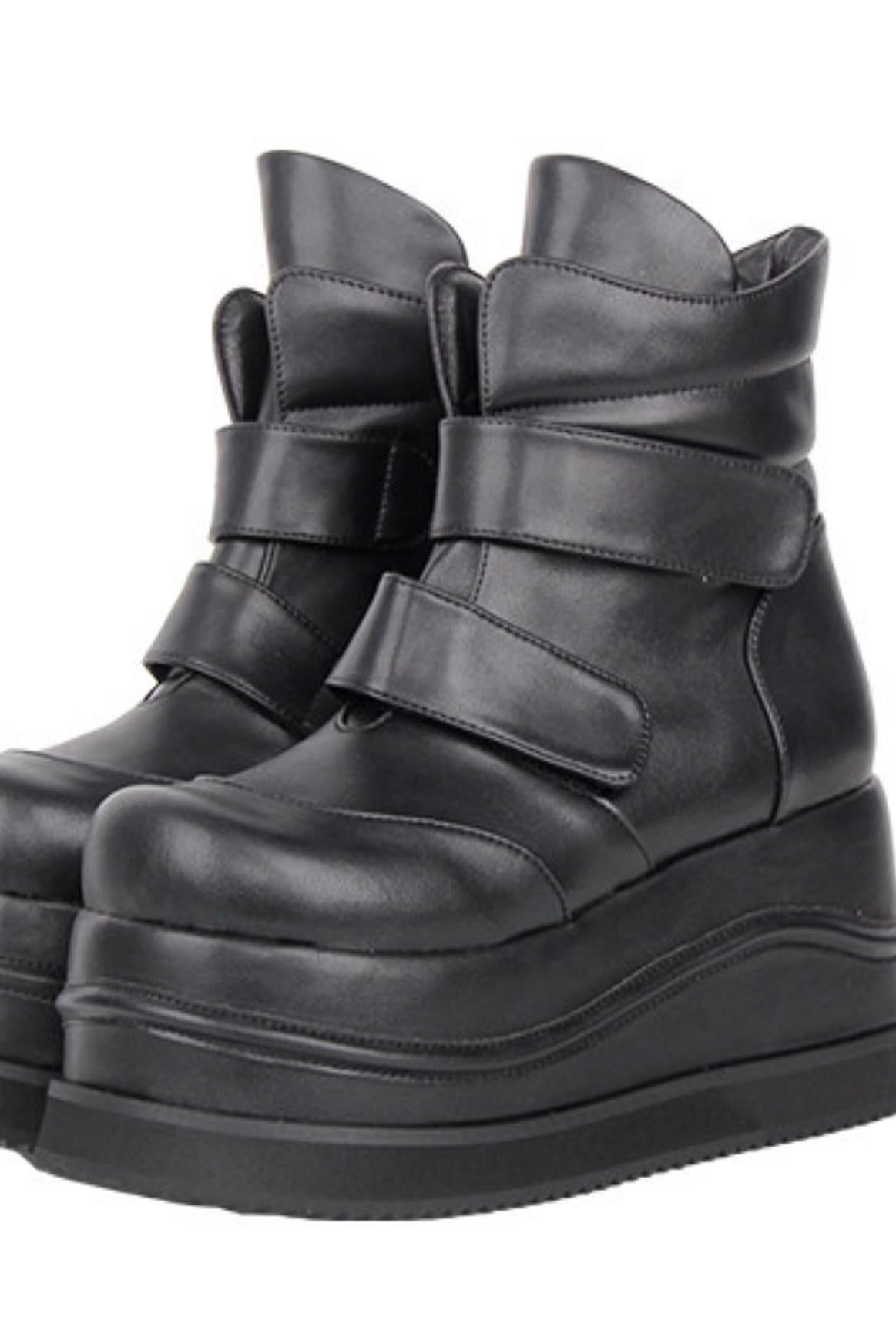 Punk-Klettverschluss-Plateau-Stiefel