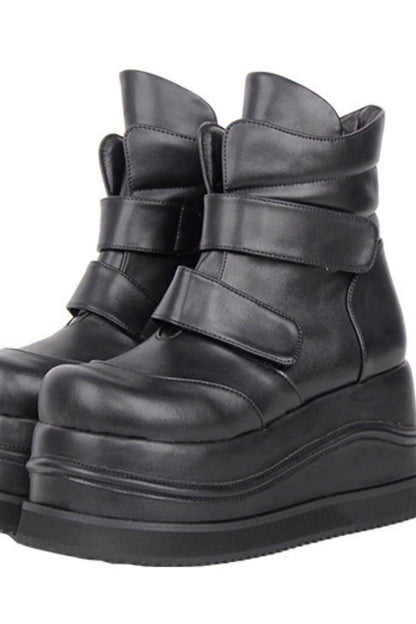 Punk-Klettverschluss-Plateau-Stiefel