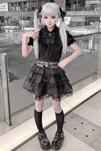 Black Lace Subculture Jirai Kei Set