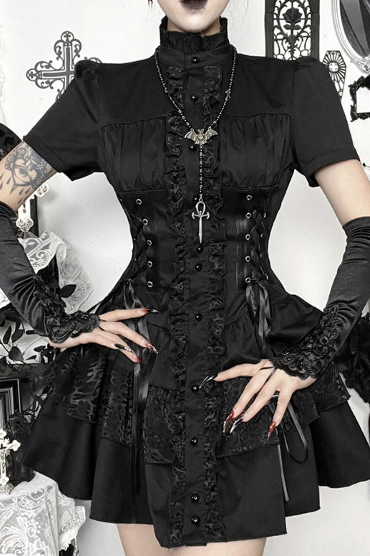 Gothic Corset Lace-Up Dress