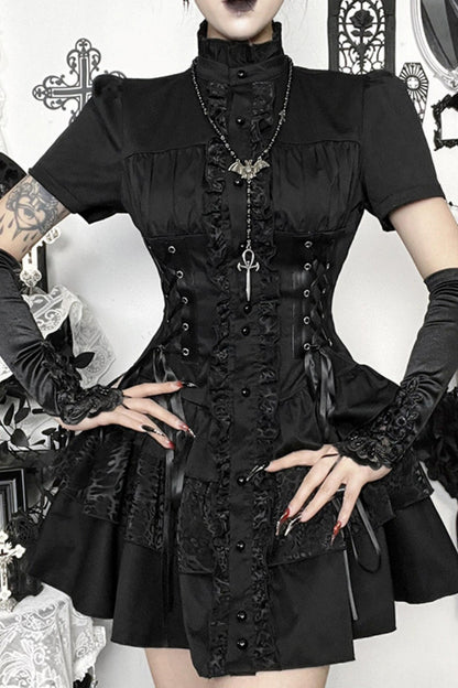 Gothic Corset Lace-Up Dress