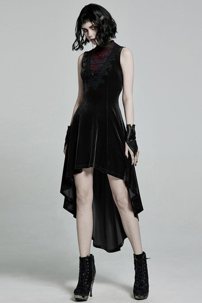 Dunkle Damen-Velvet-Longdress