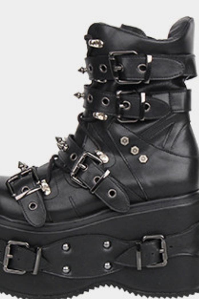 Punk-Nieten-Plateau-Stiefel