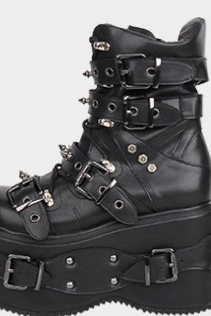 Punk-Nieten-Plateau-Stiefel