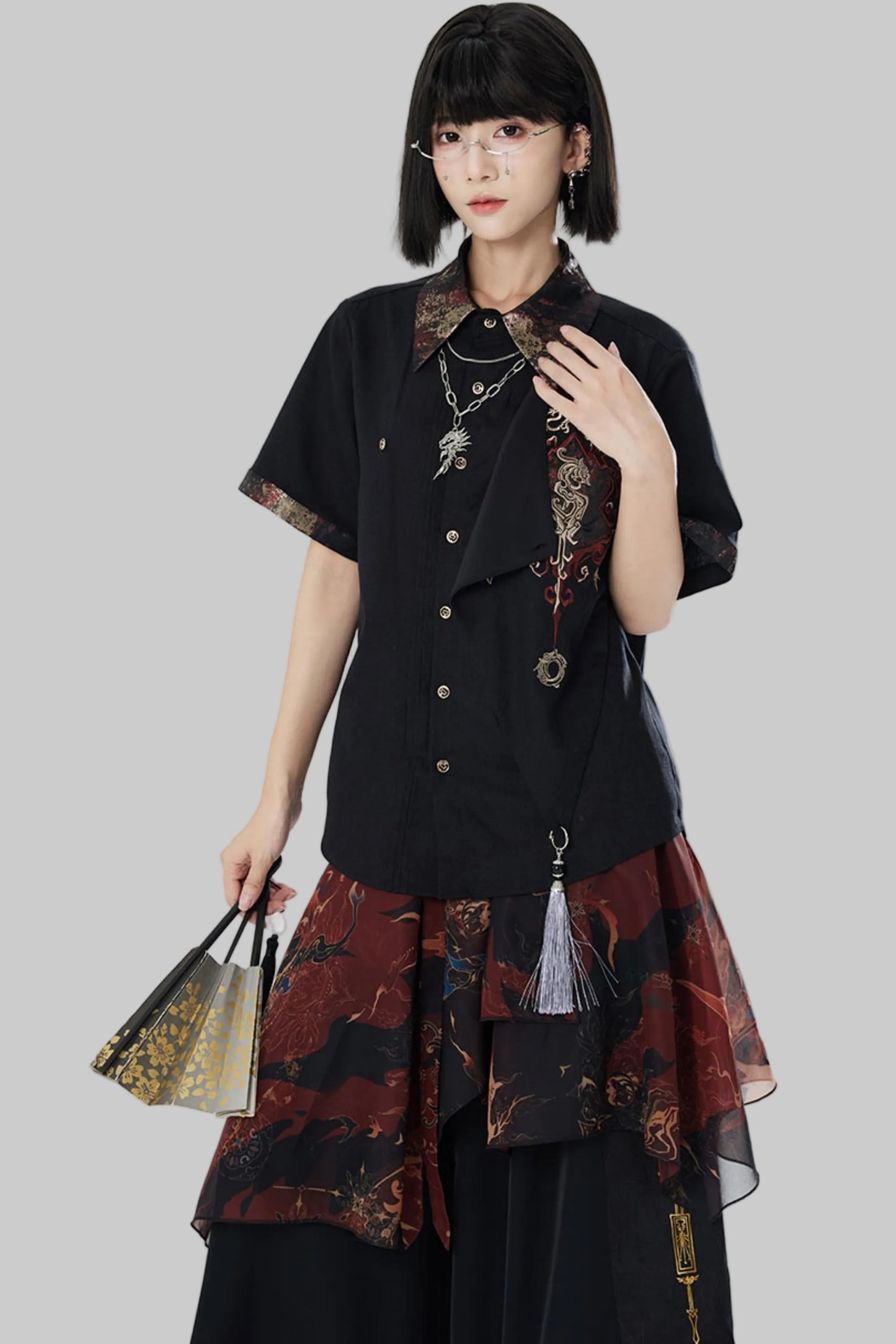 Chiffon Print Multiway Apron Skirt