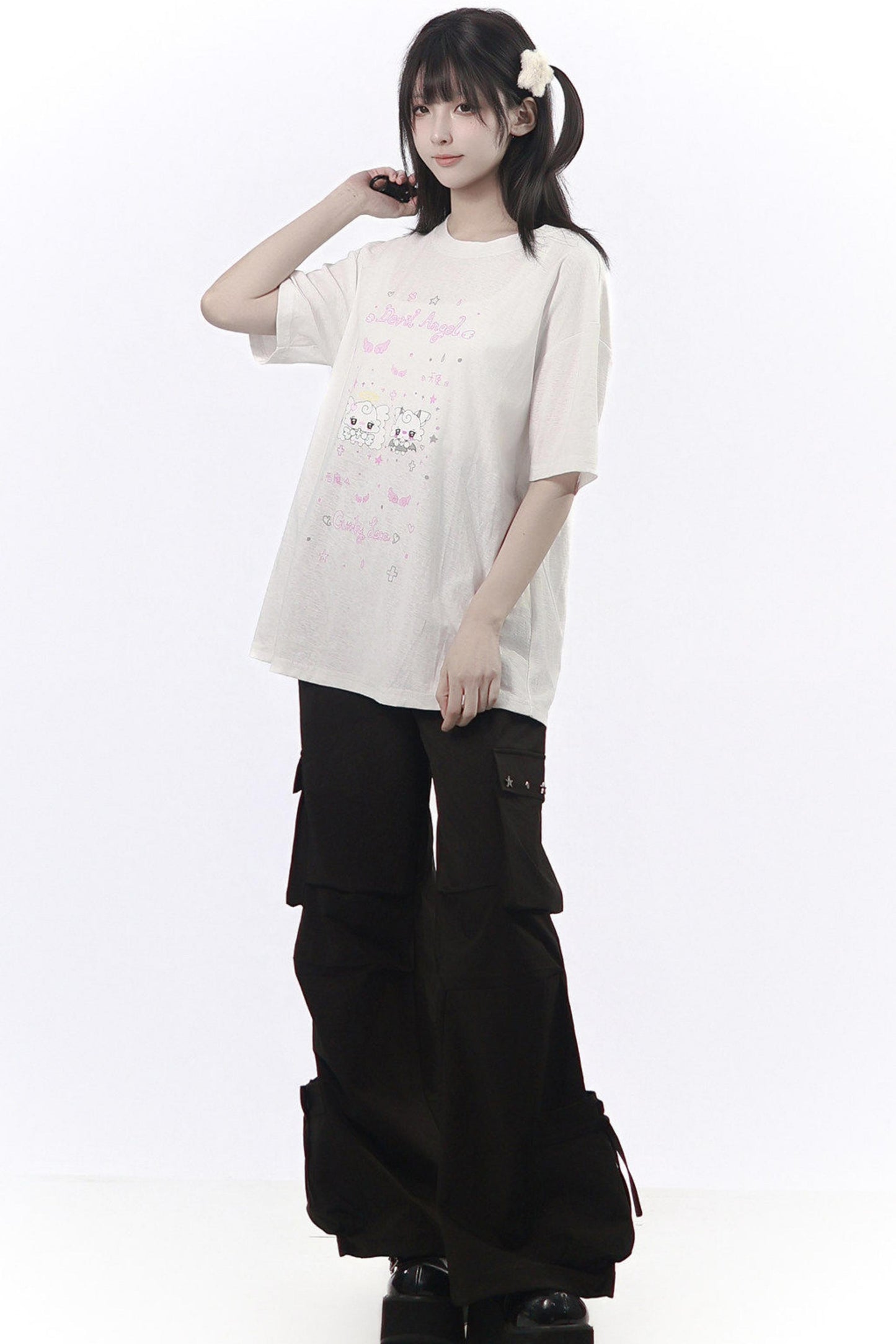 エンジェルデビルイラストTシャツ