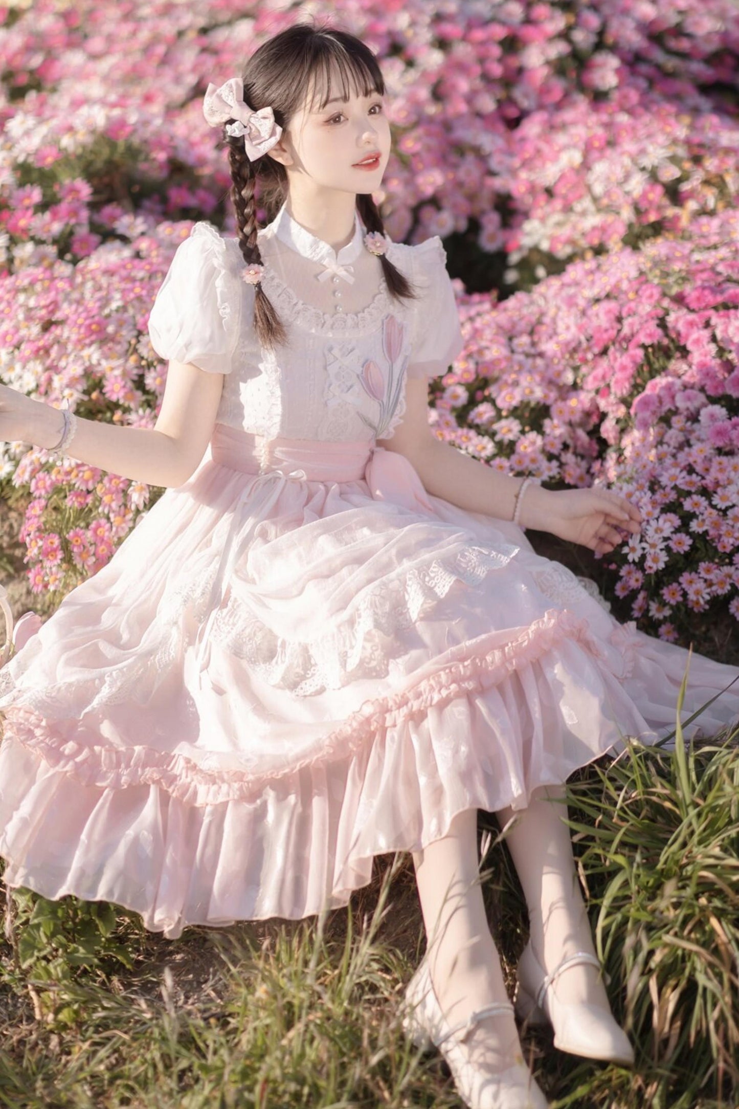 薔薇とチューリップのプリンセスドレス
