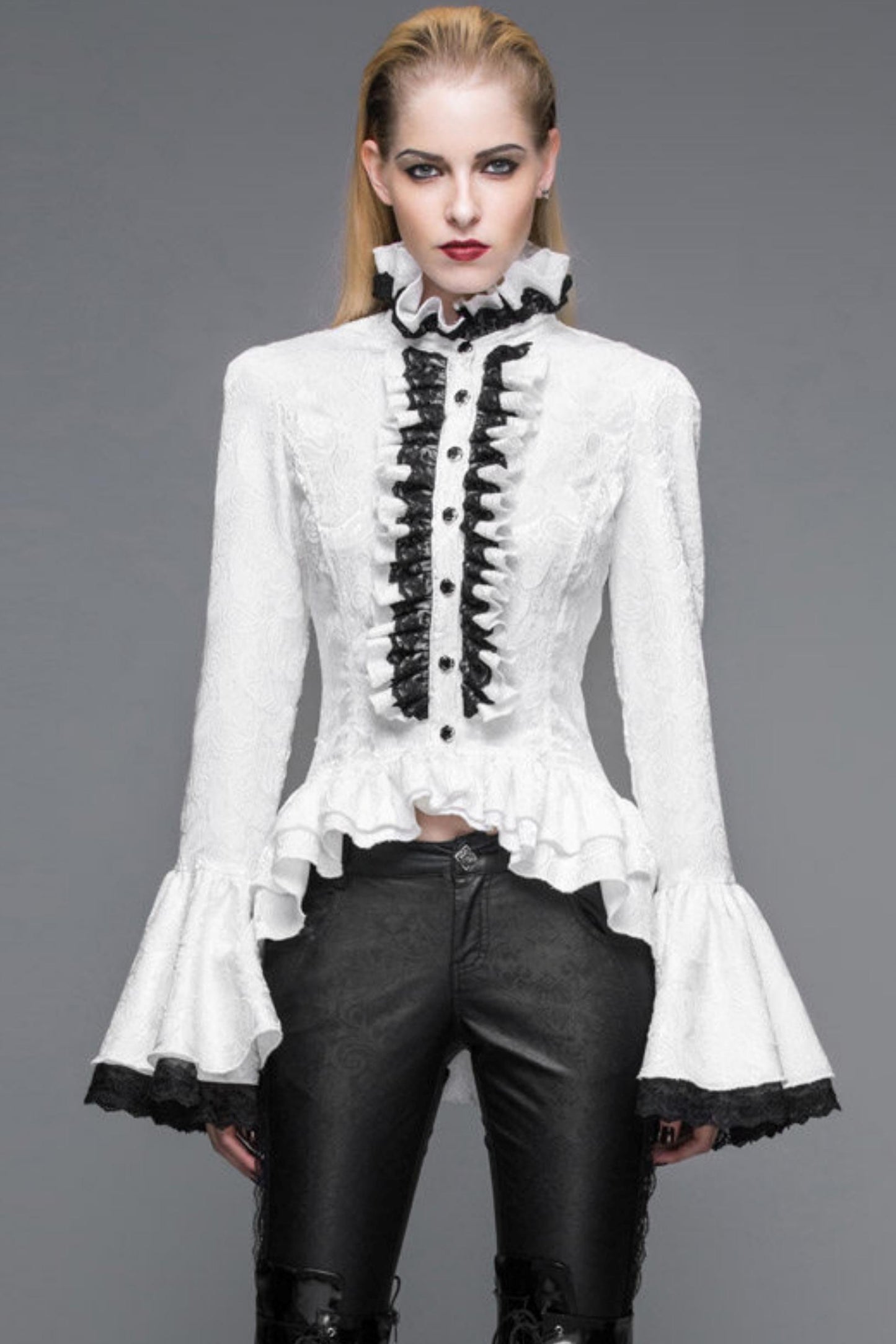 Gothic Prince Princess-Sleeve Blouse