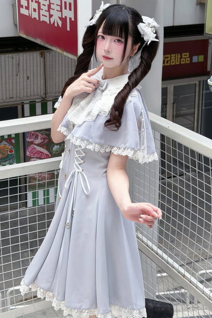 Angelcore Lace Cape Dress