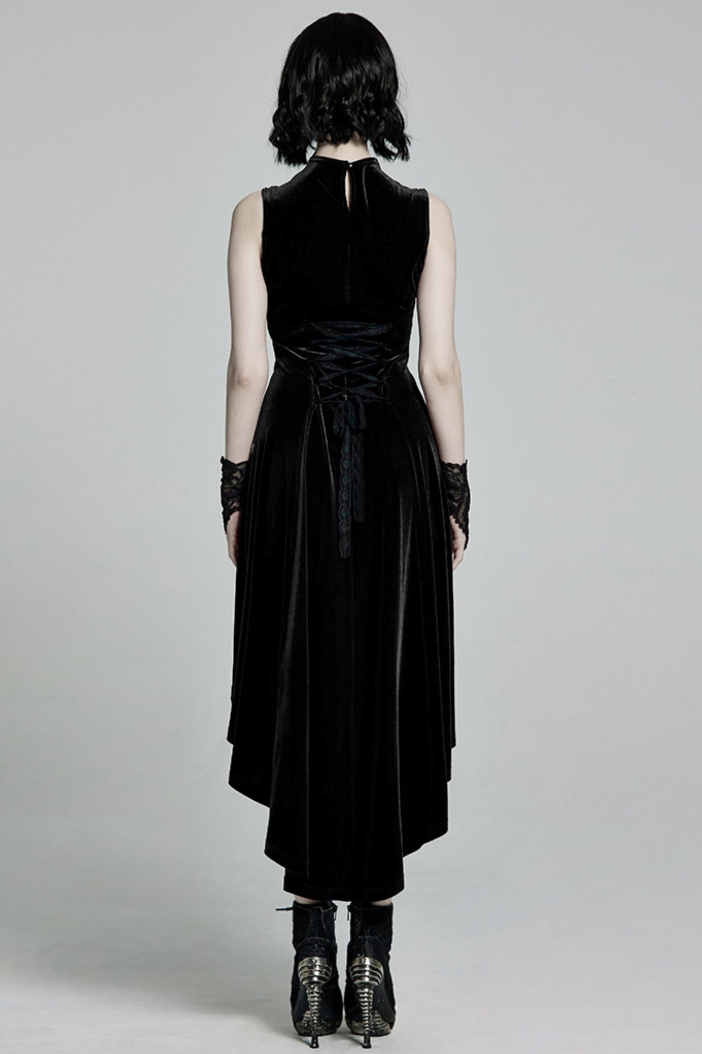 Dunkle Damen-Velvet-Longdress