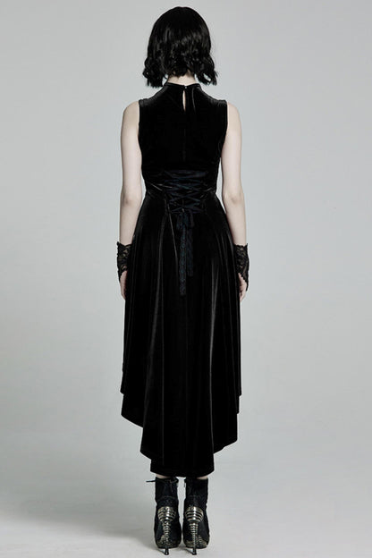 Dunkle Damen-Velvet-Longdress
