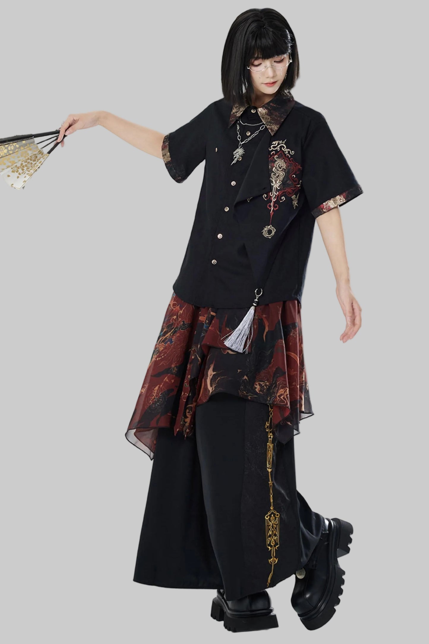 Chiffon Print Multiway Apron Skirt