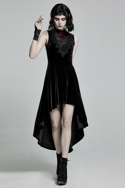 Dunkle Damen-Velvet-Longdress