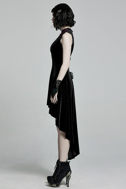 Dunkle Damen-Velvet-Longdress