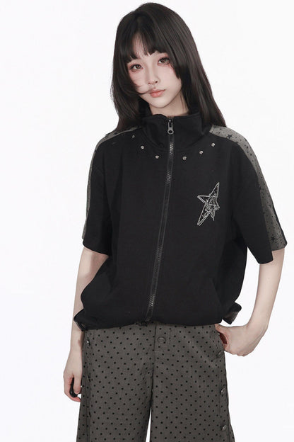 Monochrome Star Dot Shorts Set