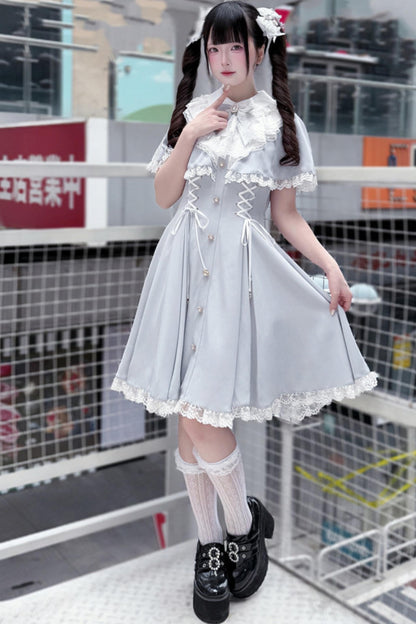 Angelcore Lace Cape Dress
