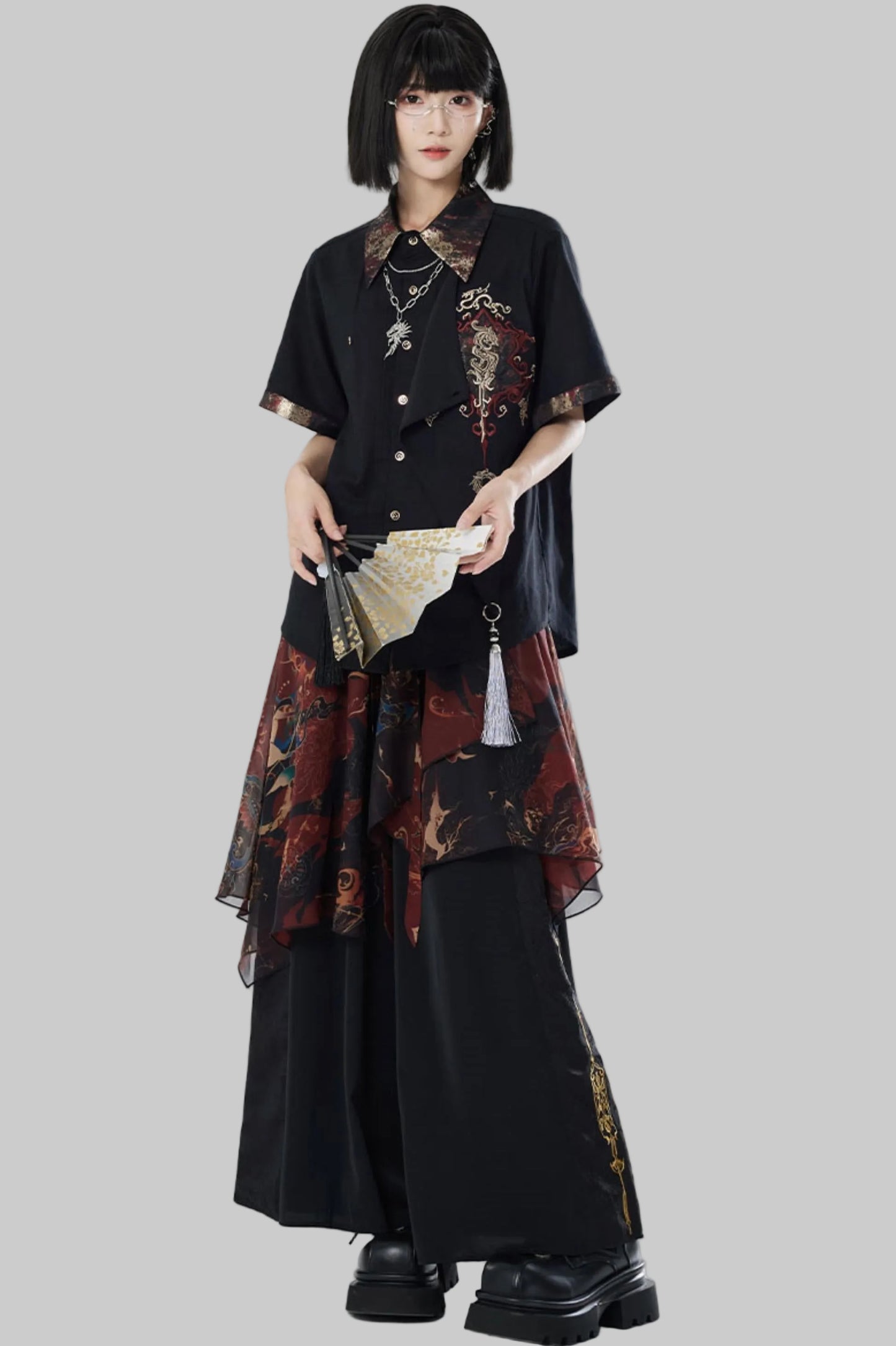 Chiffon Print Multiway Apron Skirt