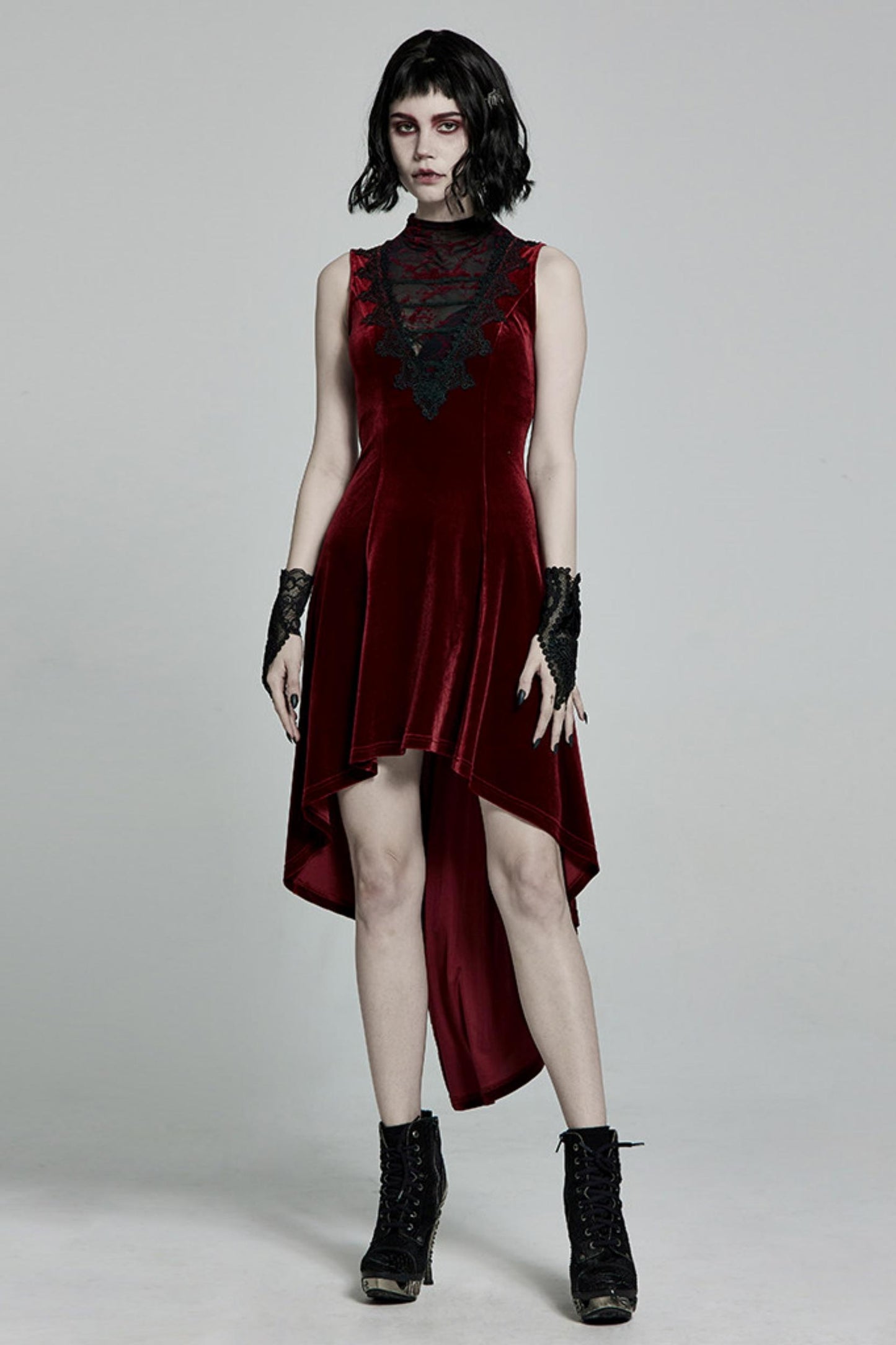 Dunkle Damen-Velvet-Longdress