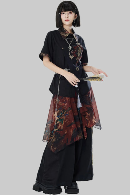 Chiffon Print Multiway Apron Skirt