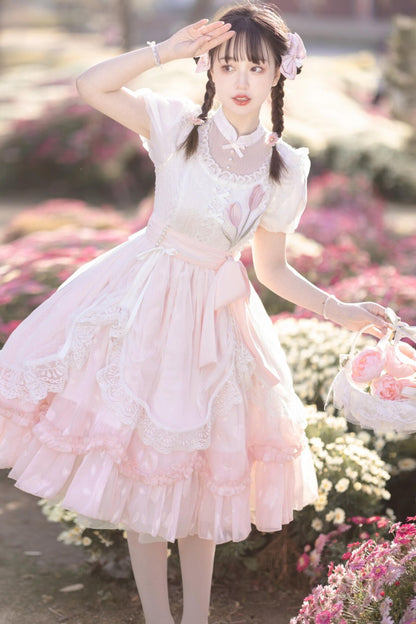 薔薇とチューリップのプリンセスドレス