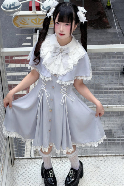 Angelcore Lace Cape Dress