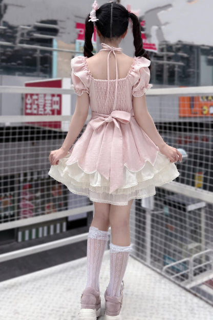 Tweed Heart Ribbon Sweet Lolita Dress