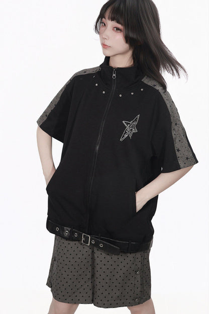 Monochrome Star Dot Shorts Set