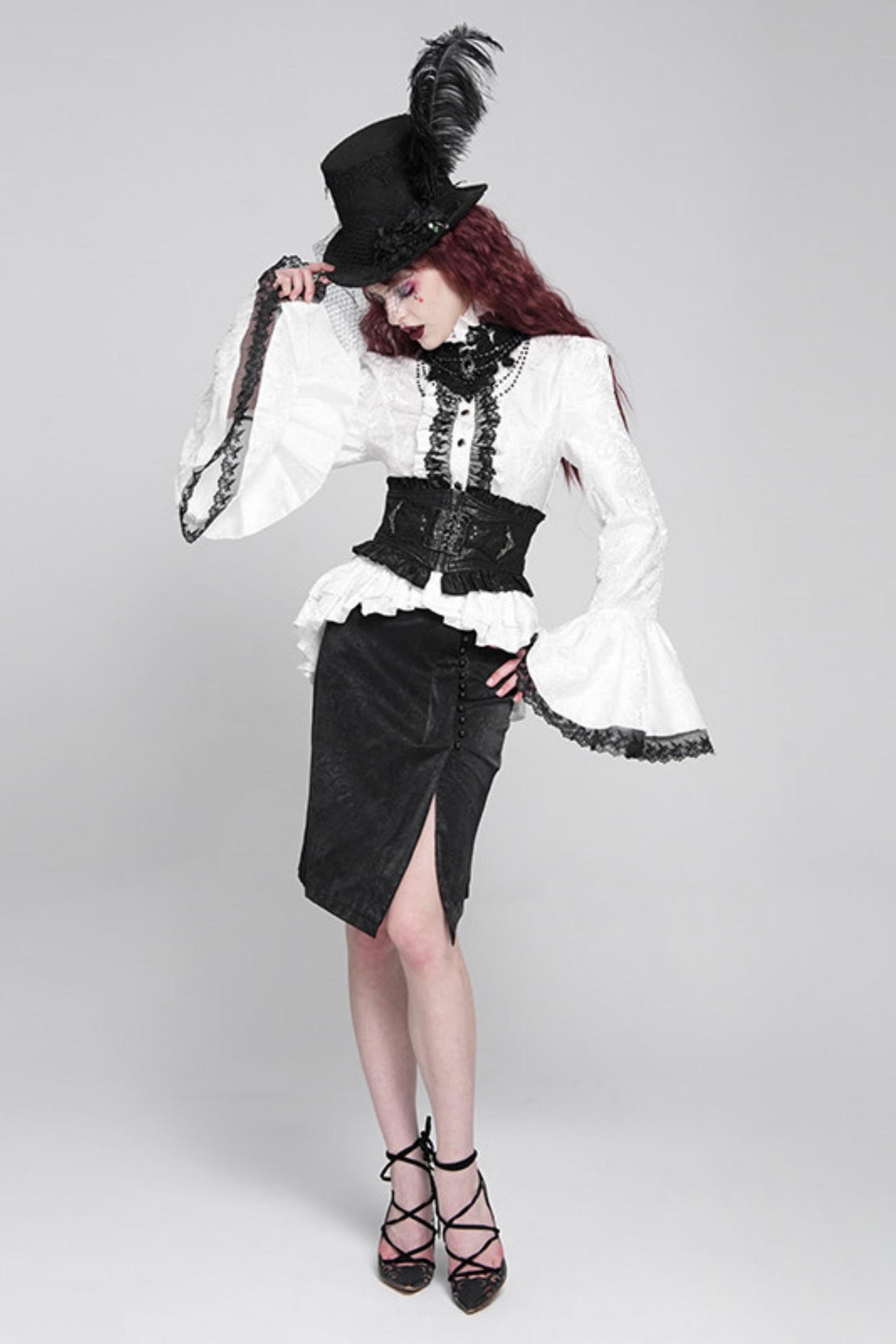 Gothic Prince Princess-Sleeve Blouse