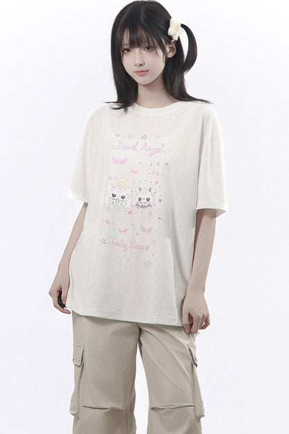 エンジェルデビルイラストTシャツ