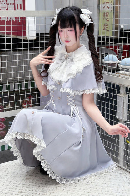 Angelcore Lace Cape Dress