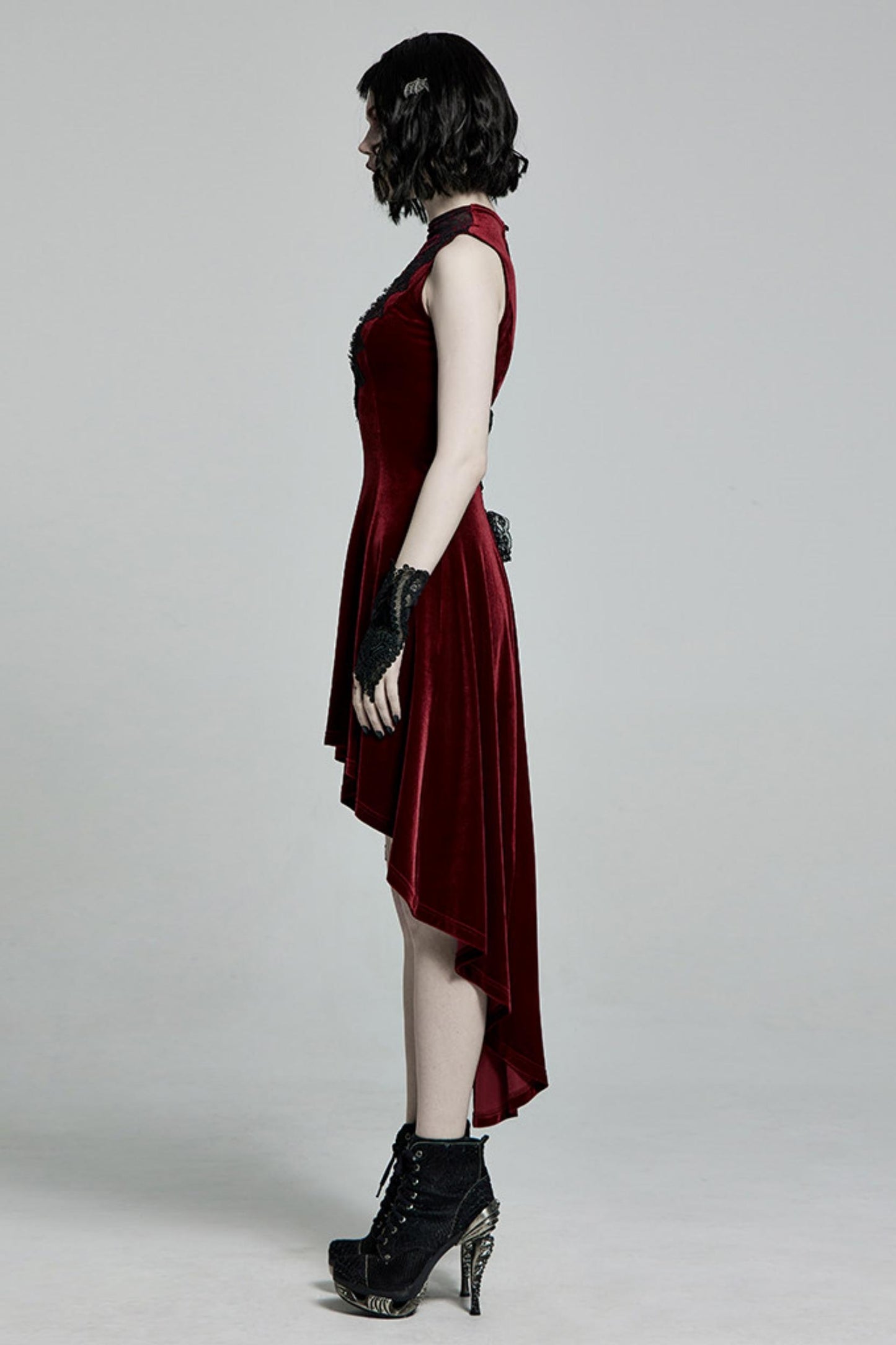 Dunkle Damen-Velvet-Longdress