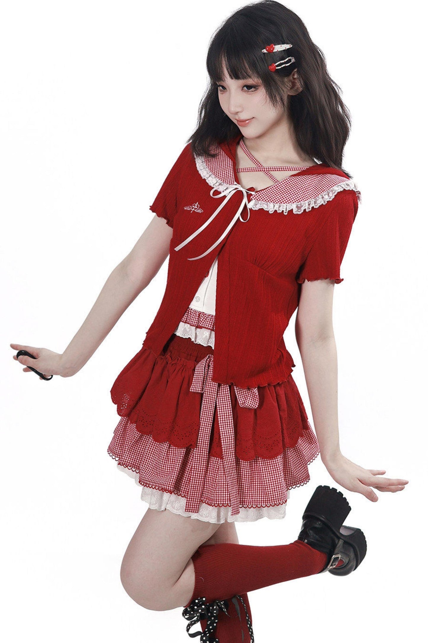Apple Red Bunny Ear Girly Set