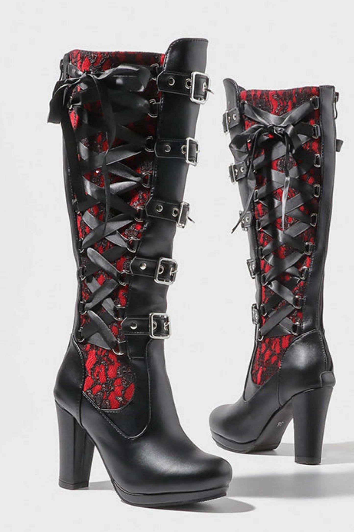 Gothic Lace-Up Long Boots