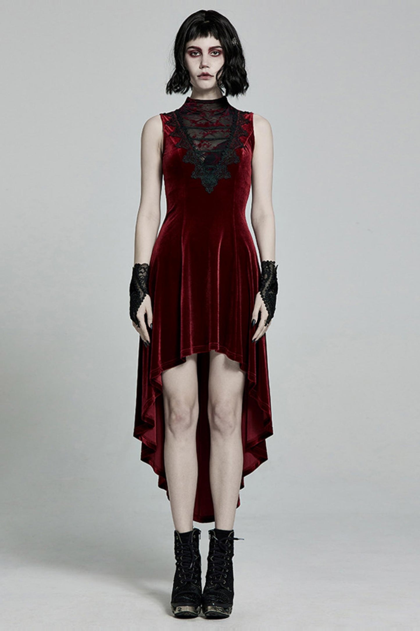 Dunkle Damen-Velvet-Longdress