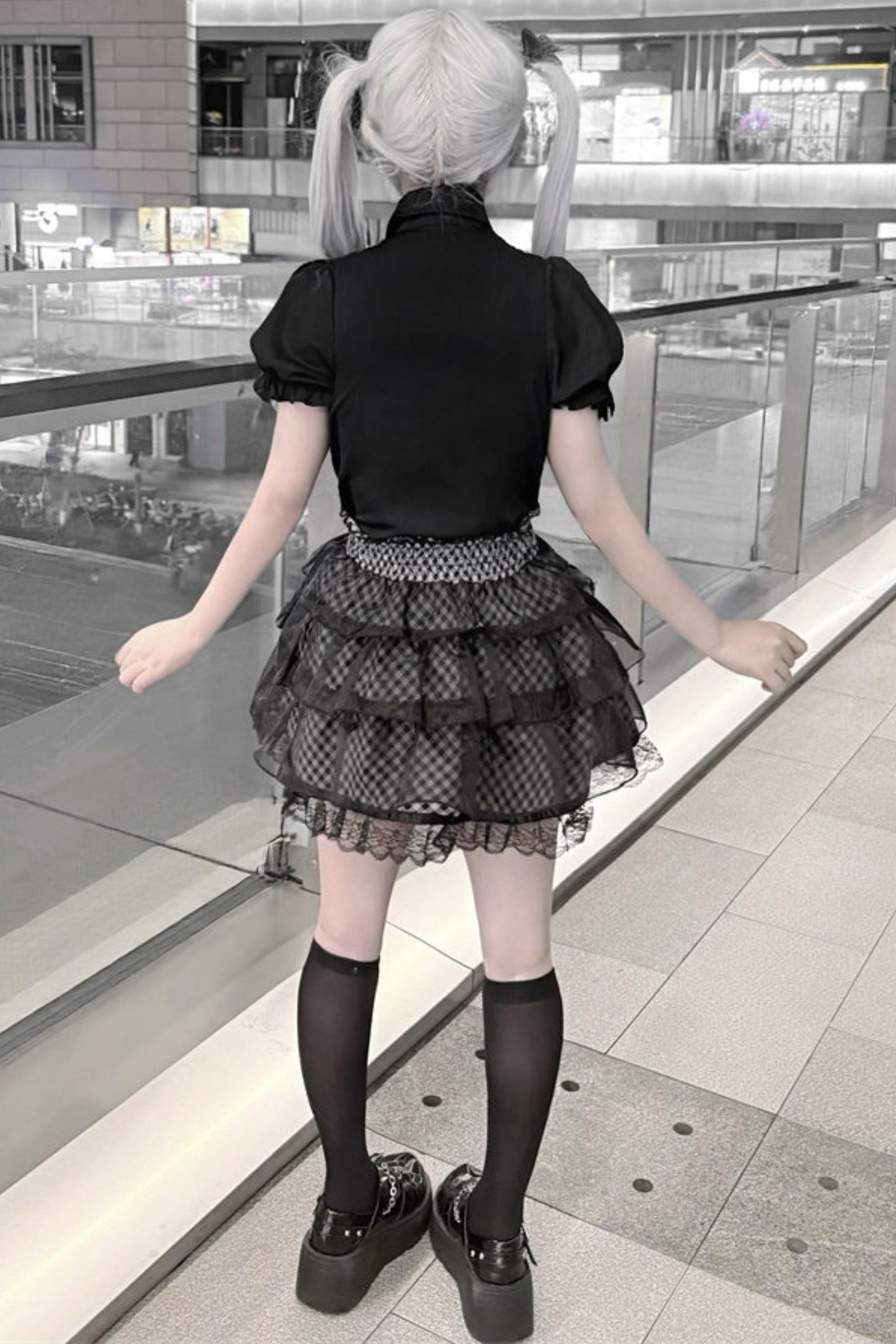 Black Lace Subculture Jirai Kei Set