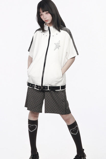 Monochrome Star Dot Shorts Set