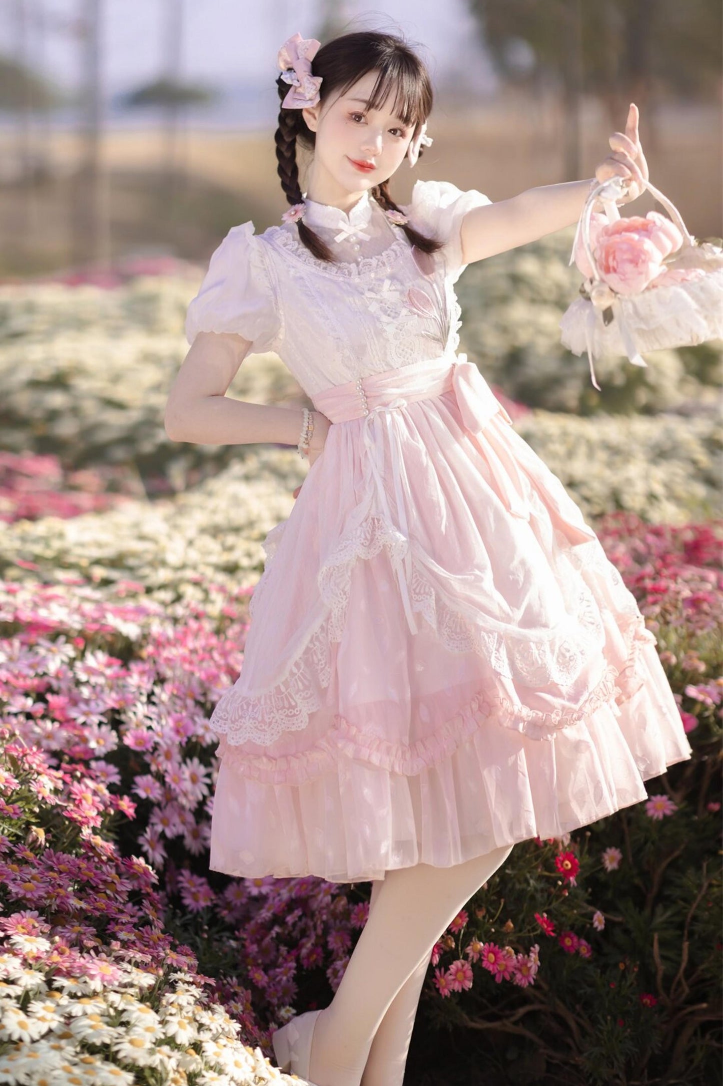 薔薇とチューリップのプリンセスドレス