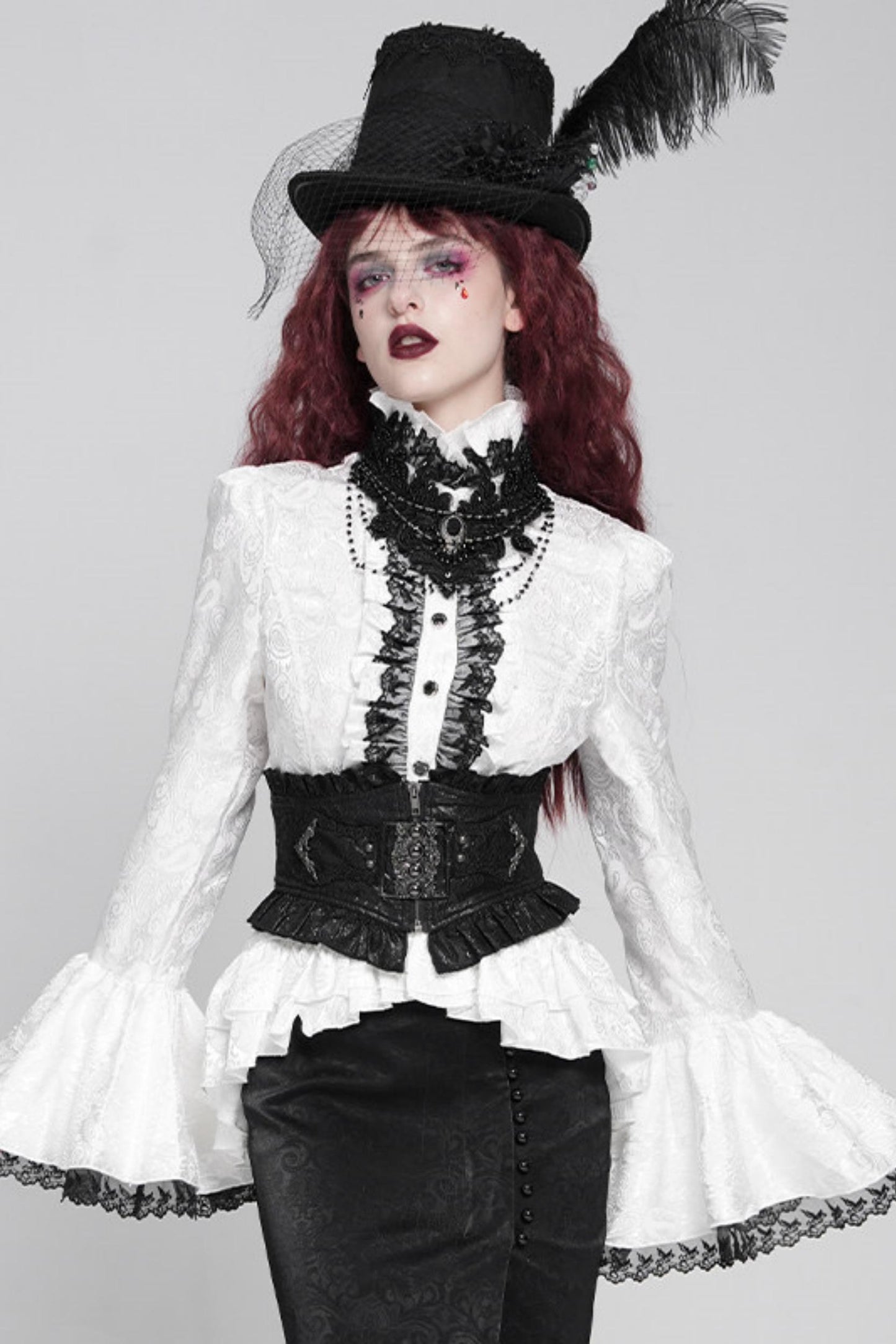 Gothic Prince Princess-Sleeve Blouse