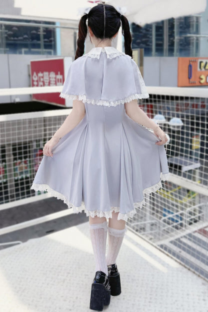 Angelcore Lace Cape Dress