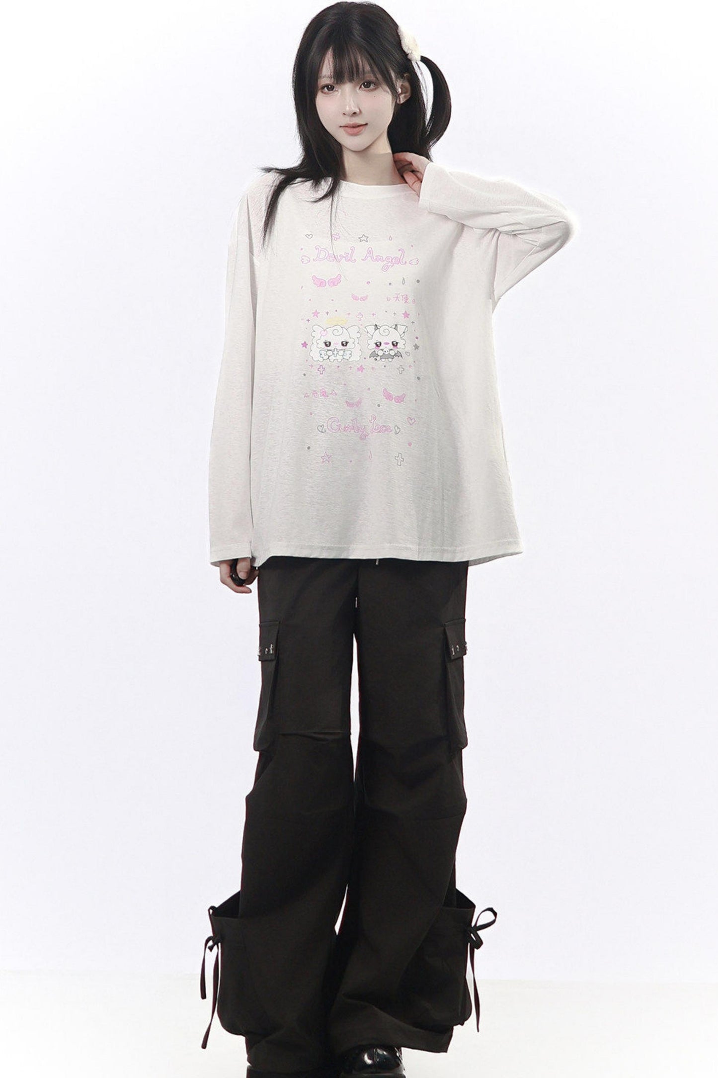 エンジェルデビルイラストTシャツ