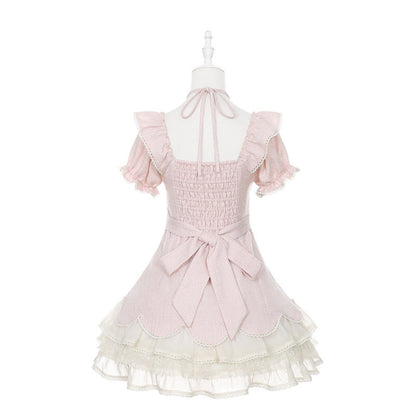 Tweed Heart Ribbon Sweet Lolita Dress