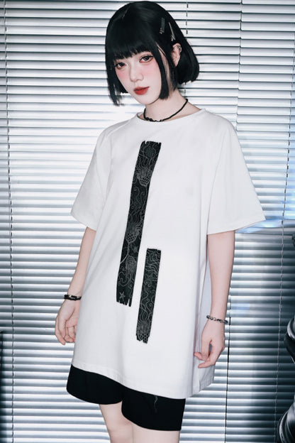 深海モチーフモノトーンオーバーTシャツ