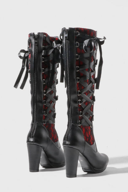 Gothic Lace-Up Long Boots