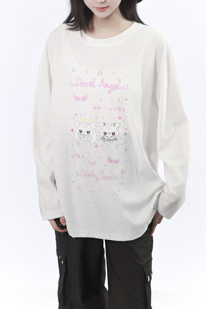 エンジェルデビルイラストTシャツ