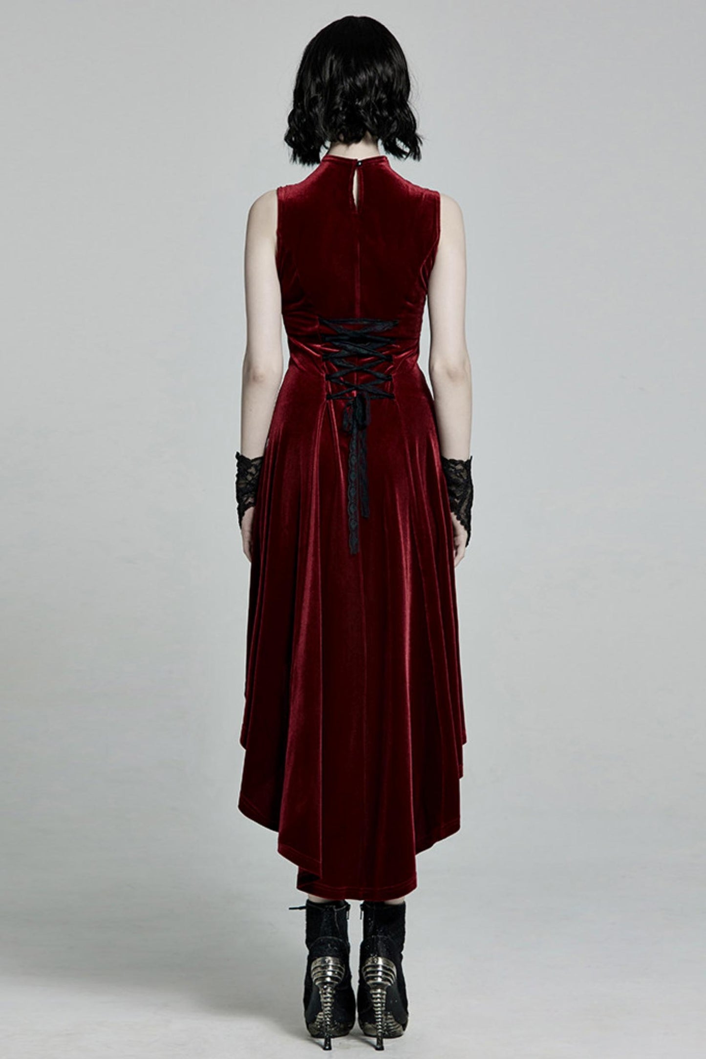 Dunkle Damen-Velvet-Longdress