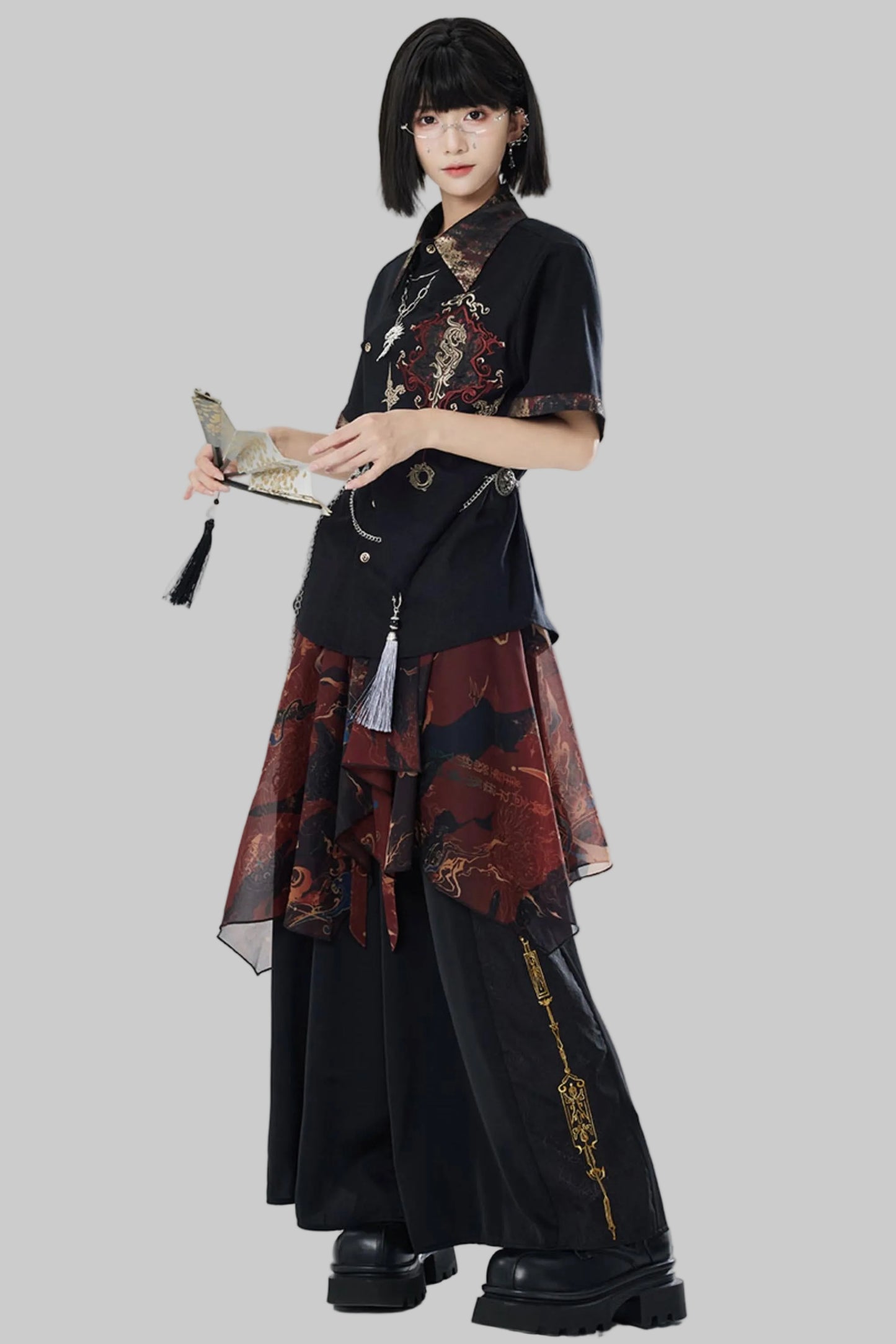 Chiffon Print Multiway Apron Skirt