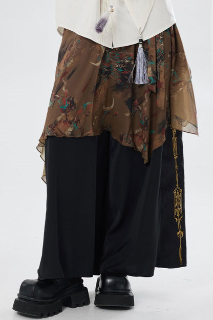 Chiffon Print Multiway Apron Skirt