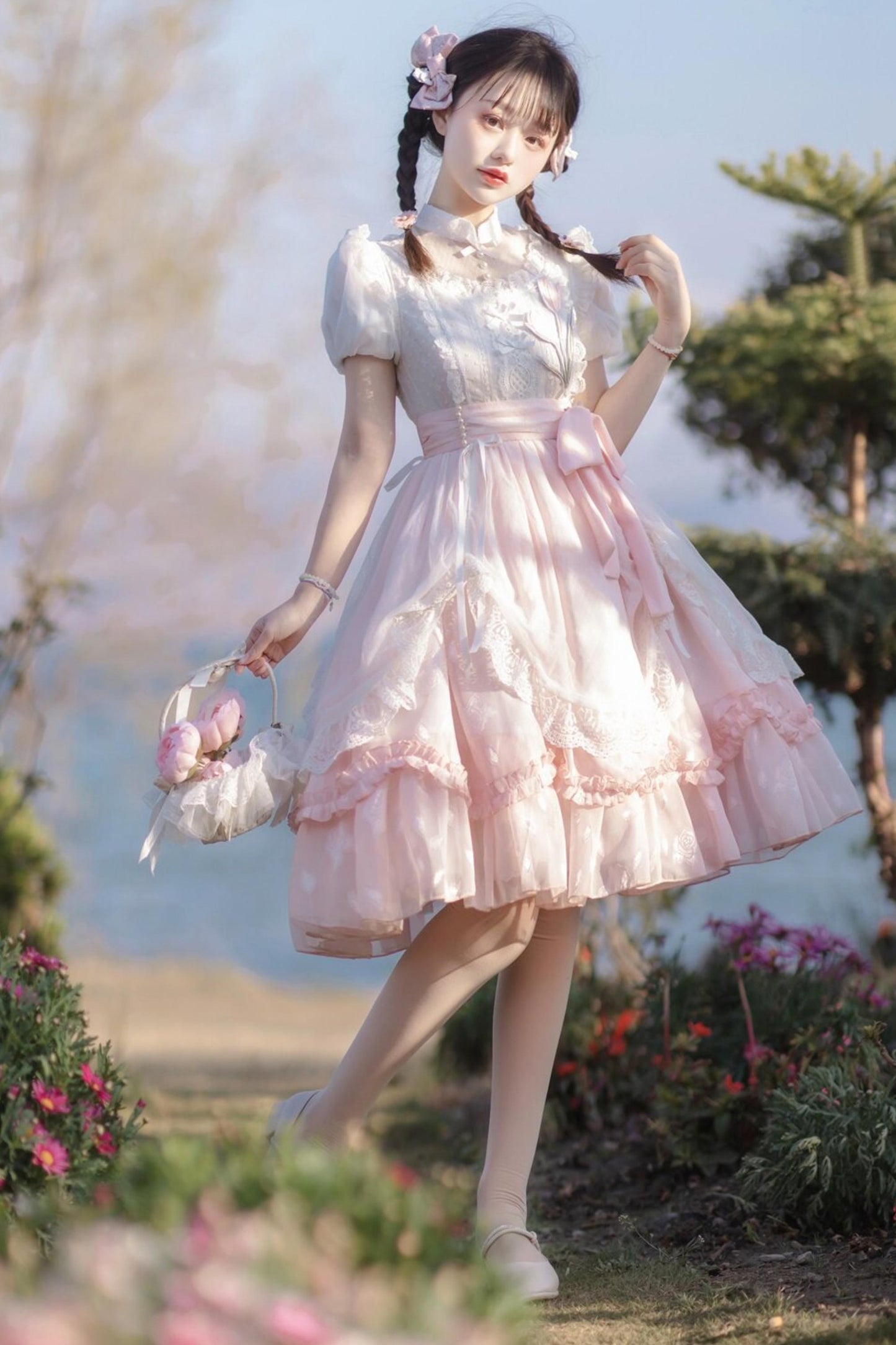 薔薇とチューリップのプリンセスドレス